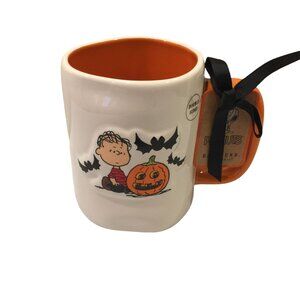 PEANUTS X Rae Dunn Double Sided Linus WELCOME,GREAT PUMPKIN Orange Interior Hand